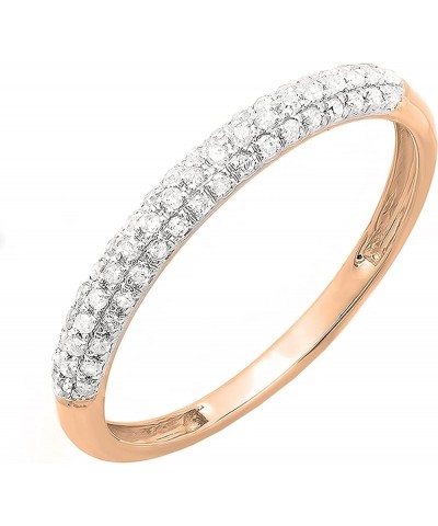 0.25 Carat (ctw) Round White Diamond 3 Row Studded Stackable Wedding Band for Women in 10K Gold 6 Rose Gold $123.80 Bracelets