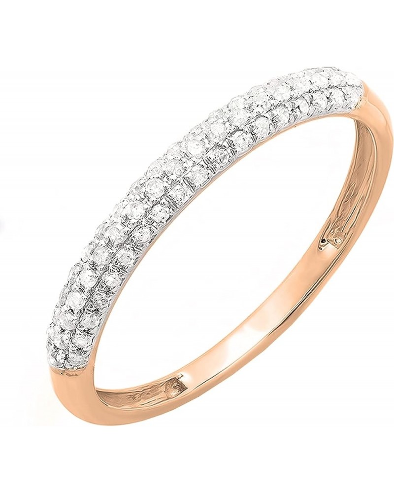 0.25 Carat (ctw) Round White Diamond 3 Row Studded Stackable Wedding Band for Women in 10K Gold 6 Rose Gold $123.80 Bracelets