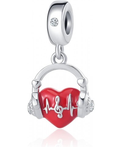 Nurse Stethoscope Medical Music Note Pendant Charms Heartbeat Life Pulse Enamel Beads for Pandora Bracelet headphones $7.94 B...