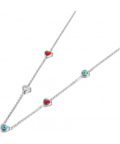 Trendy Boho Stainless Steel Colorful CZ Crystal Rainbow Choker Necklaces for Women, Dainty Rhinestone Beaded 14k Gold Chain L...