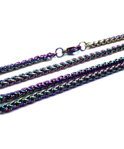 Spiga Wheat Chain Necklace Rainbow Stainless Stainless Steel 3mm 16-36-Inch 32-inch length $12.95 Necklaces