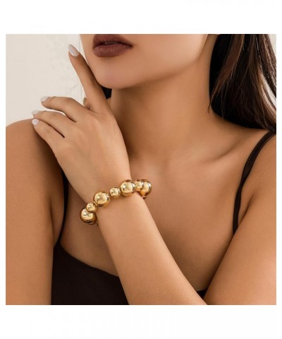 Chunky Big Gold Bead Choker Necklaces for Women Girls Gifts Jewelry C Bracelet Gold Bead $7.13 Necklaces