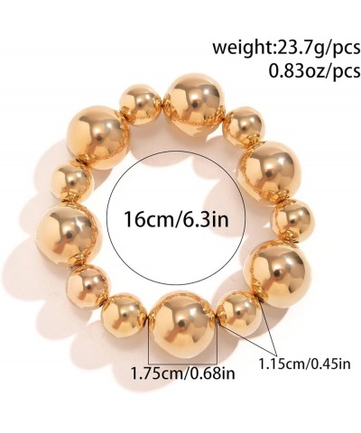 Chunky Big Gold Bead Choker Necklaces for Women Girls Gifts Jewelry C Bracelet Gold Bead $7.13 Necklaces