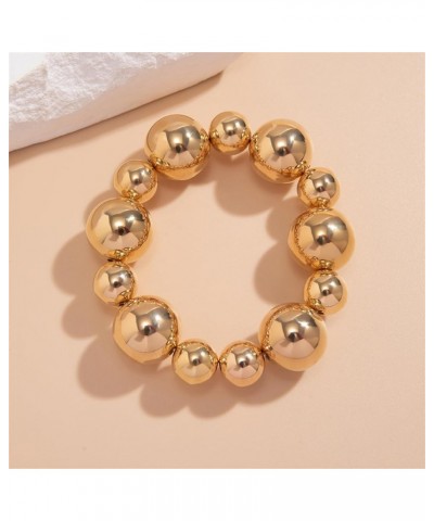 Chunky Big Gold Bead Choker Necklaces for Women Girls Gifts Jewelry C Bracelet Gold Bead $7.13 Necklaces