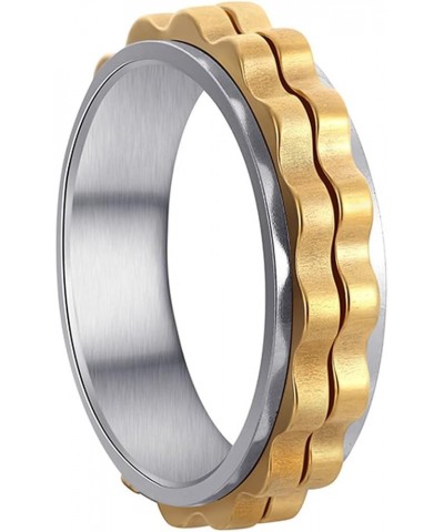 6mm Womens Fidget Rings Anxiety Rings for Women Gear Spinner Rings for Girls Titanium Steel Ring Silver Gold $8.09 Rings