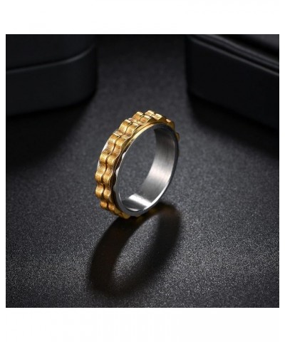 6mm Womens Fidget Rings Anxiety Rings for Women Gear Spinner Rings for Girls Titanium Steel Ring Silver Gold $8.09 Rings