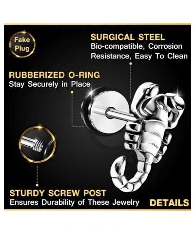 2PCS Surgical Steel 16g 1.2mm 5/16 8mm Cheater Plug Earring Illusion Gauge Ear Lobe Piercing Jewelry Choose Theme 2Pcs 16g(1....