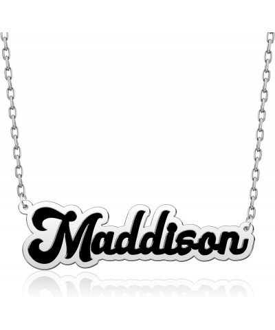 Personalized Name Necklace Sterling Silver Pendant Customized Custom *A Custom Name-Enamel Style* $10.99 Necklaces