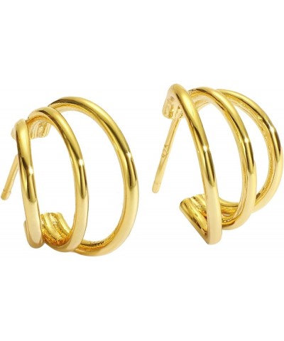 Earrings for Women Gold Hoop Earrings 18K Gold Plated Hypoallergenic Chunky Open Hoops Lightning Pearl Heart Twisted Hoops Li...