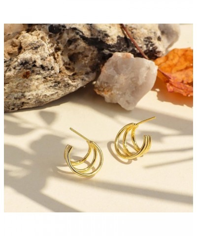 Earrings for Women Gold Hoop Earrings 18K Gold Plated Hypoallergenic Chunky Open Hoops Lightning Pearl Heart Twisted Hoops Li...