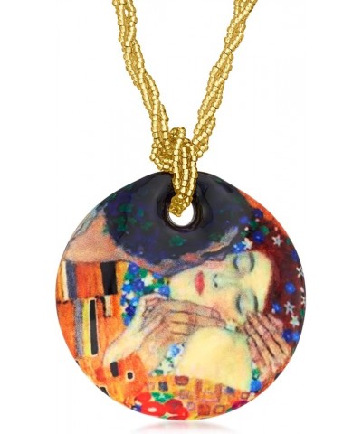 Italian The Kiss Murano Glass Multi-Strand Necklace With 18kt Gold Over Sterling 18.0 Inches $45.76 Necklaces