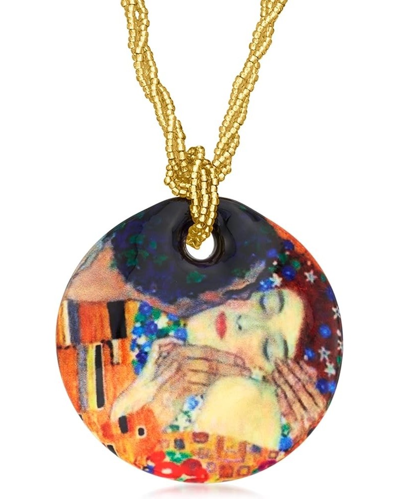 Italian The Kiss Murano Glass Multi-Strand Necklace With 18kt Gold Over Sterling 18.0 Inches $45.76 Necklaces