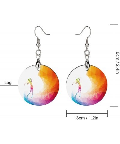 Round Wooden Dangle Earrings Lightweight Earrings For Women Ladies Girl 2.4 x 1.2 in Multi 3 $7.79 Earrings