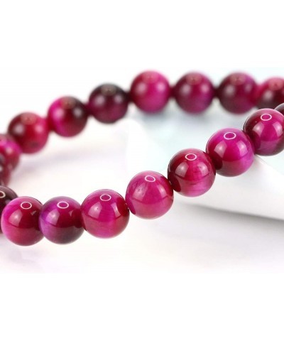 8mm Natural Gemstones Round Beads Energy Power Crystal Chakra Reiki Healing Elastic Stretch Bracelet 7 Inch Unisex Red Tiger ...