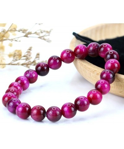 8mm Natural Gemstones Round Beads Energy Power Crystal Chakra Reiki Healing Elastic Stretch Bracelet 7 Inch Unisex Red Tiger ...