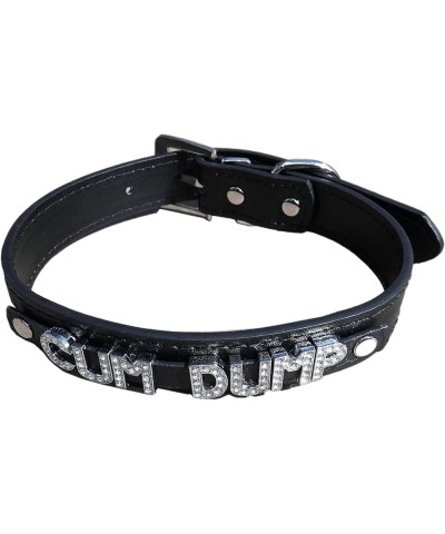 Black Vegan PU Leather Bondage Type BDSM Choker Collar Rhinestone Assorted Styles CUM DUMP $10.08 Others