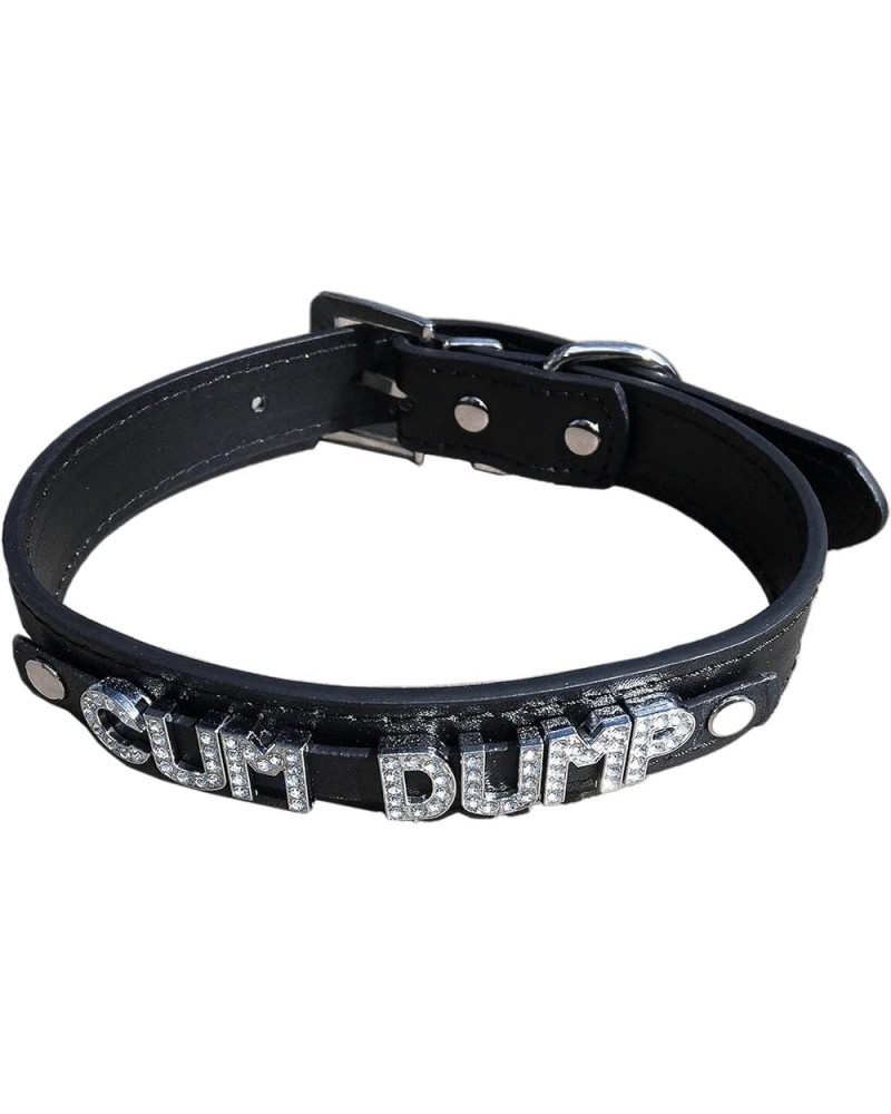 Black Vegan PU Leather Bondage Type BDSM Choker Collar Rhinestone Assorted Styles CUM DUMP $10.08 Others