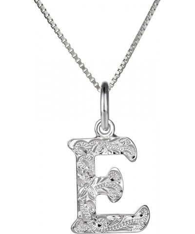 925 Sterling Silver Rhodium Plated Hawaiian Initials ABC Alphabet Letter Necklace Pendant Charms, Nickel Free Hypoallergenic ...