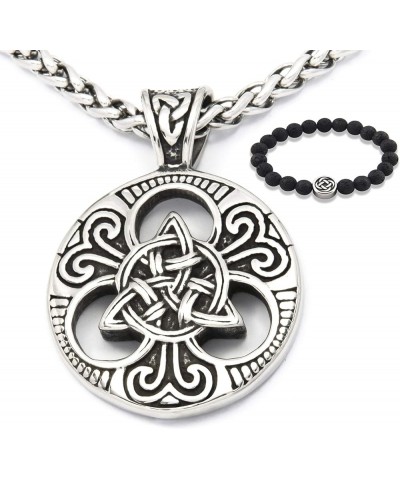 Interwoven Triquetra Pendant Necklace Love Infinity Stainless Steel Celtic Knot Jewelry Men Women 28inch $10.19 Necklaces