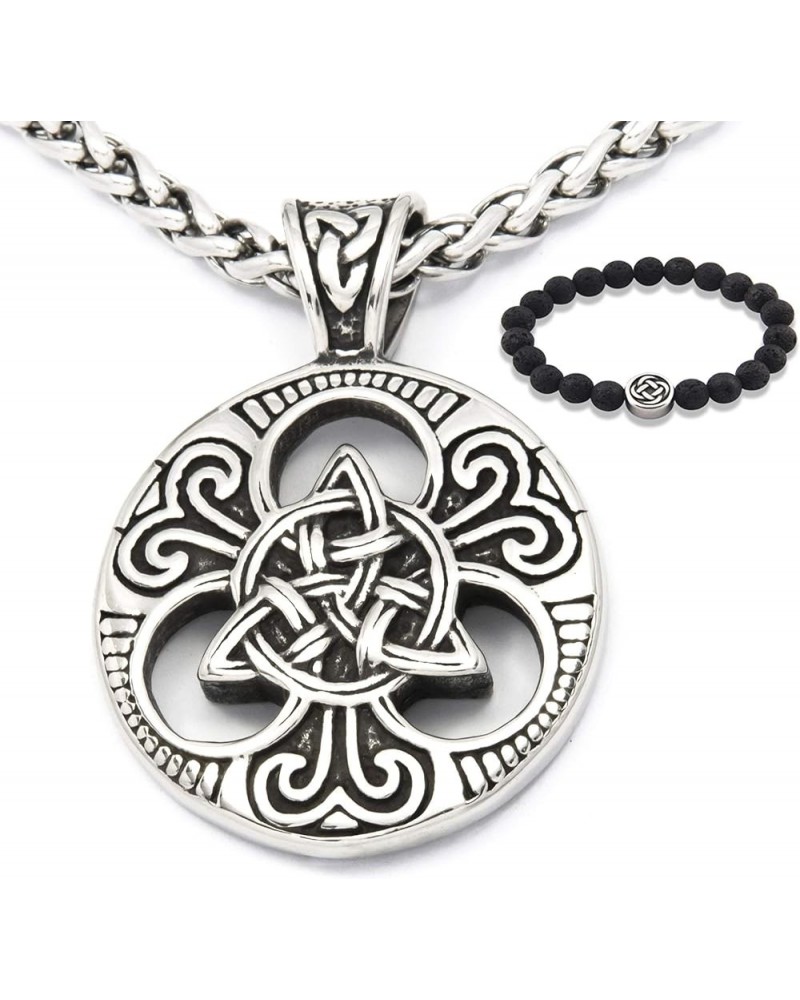 Interwoven Triquetra Pendant Necklace Love Infinity Stainless Steel Celtic Knot Jewelry Men Women 28inch $10.19 Necklaces