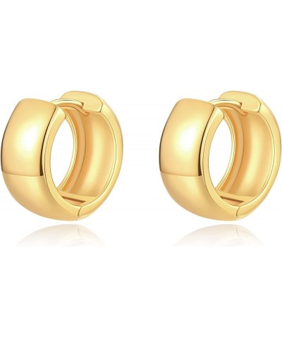 14K Gold Plated Chunky Hoop Earrings for Women Lightweight Gold Hoops for Women Girls 18mm hoop $11.37 Earrings