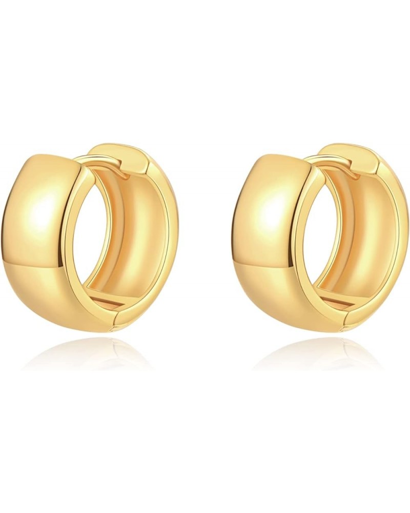 14K Gold Plated Chunky Hoop Earrings for Women Lightweight Gold Hoops for Women Girls 18mm hoop $11.37 Earrings