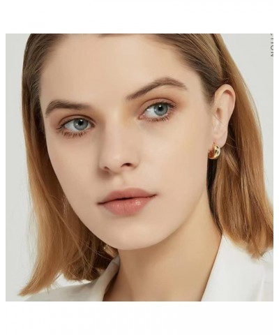 14K Gold Plated Chunky Hoop Earrings for Women Lightweight Gold Hoops for Women Girls 18mm hoop $11.37 Earrings