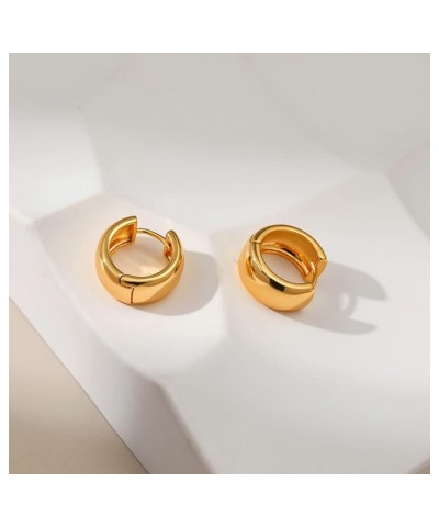 14K Gold Plated Chunky Hoop Earrings for Women Lightweight Gold Hoops for Women Girls 18mm hoop $11.37 Earrings