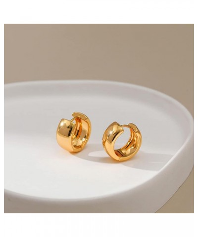 14K Gold Plated Chunky Hoop Earrings for Women Lightweight Gold Hoops for Women Girls 18mm hoop $11.37 Earrings