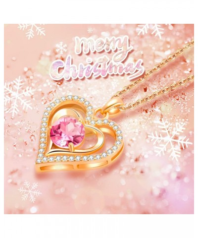 S925 Forever Love Heart Necklaces for Women Mother's Day Gifts Sterling Silver Rose Gold Diamond Birthstone Pendant Necklace ...