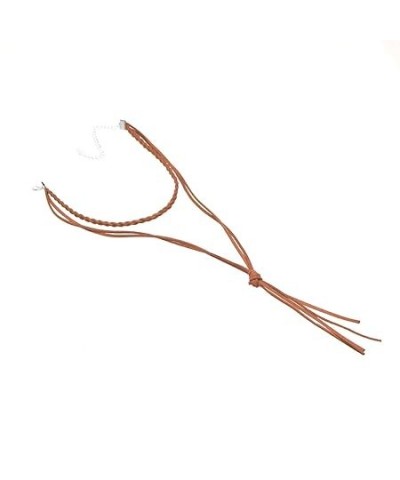 Choker Multilayer Y Lariat Necklace Suede Braided Boho Jewelry for Women Girls (brown) brown $7.37 Necklaces