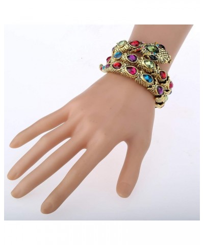 Women's Crystal Stretch Snake Bracelet Fit Wrist Size 6-1/2 to 8 Inch - Lead & Nickle Free - Halloween Costume Outfit Accesso...