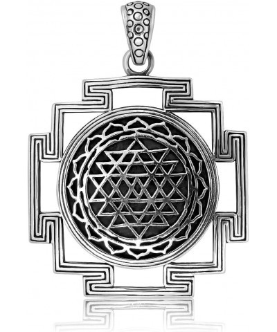 WithLoveSilver Sterling Silver Sri Yantra Chakra Sacred Geometry Talisman Pendant $33.62 Pendants