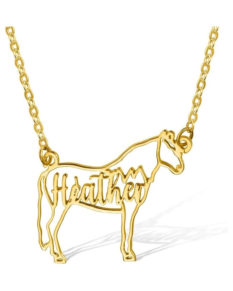 Personalized Horse Necklace For Women Sterling Silver 925/Brass Custom Horse Name Necklace For Girls Horse Pendant For Her $1...