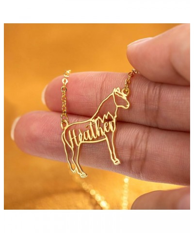 Personalized Horse Necklace For Women Sterling Silver 925/Brass Custom Horse Name Necklace For Girls Horse Pendant For Her $1...