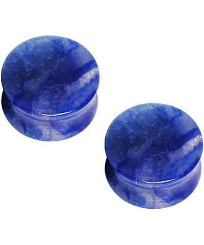 Natural Blue Adventurine Stone Double Flared Saddle Plug Gauges, Sold as a Pair 14mm (9/16") $10.72 Body Jewelry