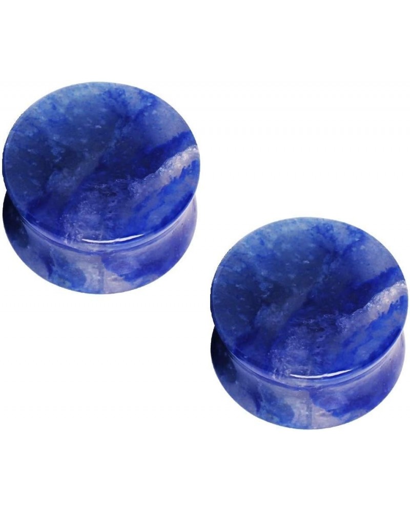 Natural Blue Adventurine Stone Double Flared Saddle Plug Gauges, Sold as a Pair 14mm (9/16") $10.72 Body Jewelry