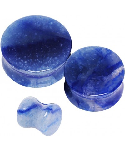 Natural Blue Adventurine Stone Double Flared Saddle Plug Gauges, Sold as a Pair 14mm (9/16") $10.72 Body Jewelry