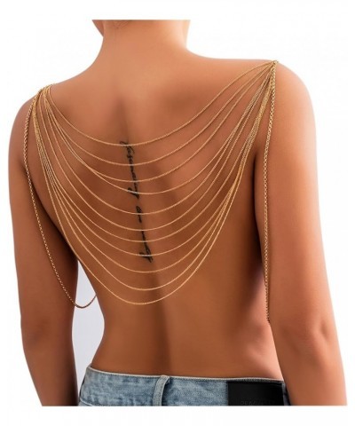 Layered Body Chain Sexy Spider Web Chest Chain Shoulder Bra Harness Choker Body Jewelry Accessories for Women and Girls Gold ...