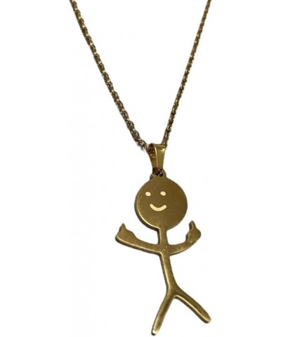 Pendantify Funny Middle Finger Doodle Necklace | Flip Off Doodle Necklace | Cool Smiley Stickman Matchstick Doodle Necklace M...