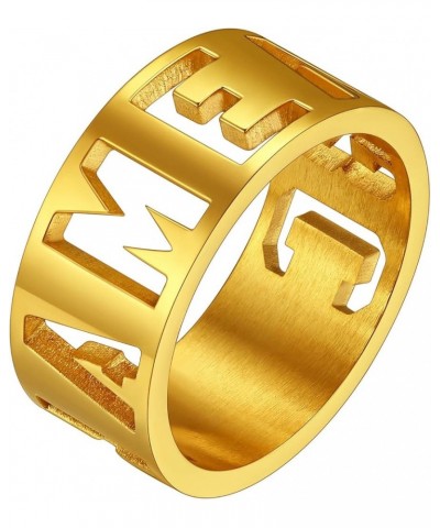 Personalized Name Ring 9mm/15mm Custom Name Plate Ring Engrave Any Names/Fidget Spinner Ring for Women Men Stainless Steel Je...