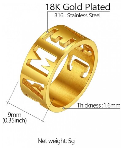 Personalized Name Ring 9mm/15mm Custom Name Plate Ring Engrave Any Names/Fidget Spinner Ring for Women Men Stainless Steel Je...