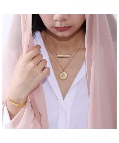 Islamic Jewelry Gifts for Women Muslim Pendant Gold Allah Arabic Necklaces Ayatul Kursi Necklace Islam Eid Ramadan Gifts for ...