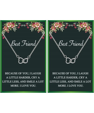 Best Friend Necklaces for 2 Girls Friendship Necklace for Women BFF Necklaces for Birthday Christmas Gift B: 2 Heart Set Silv...