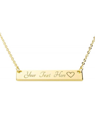 925 Sterling Silver Personalized Bar Pendant Necklace Engraved Any Name Letter Symbols Necklace Gold $22.44 Necklaces