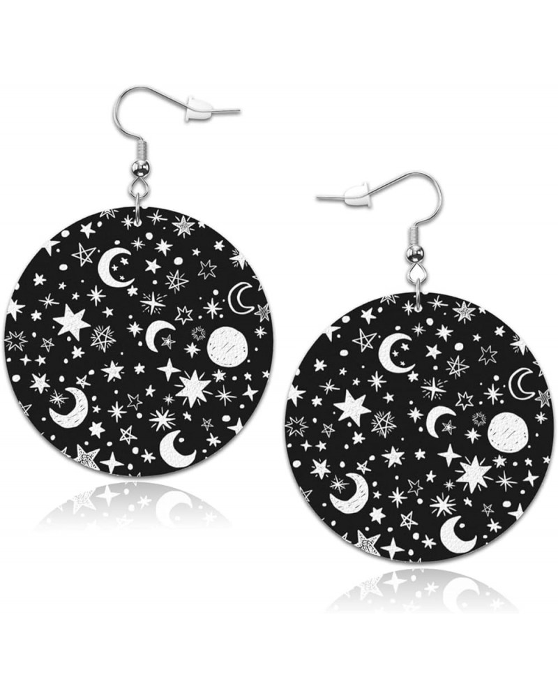 Astrology Galaxy Drop Dangle Leather Earrings Lightweight Faux Leather Dangle Earrings for Women Girls Bridal Jewelry Accesso...