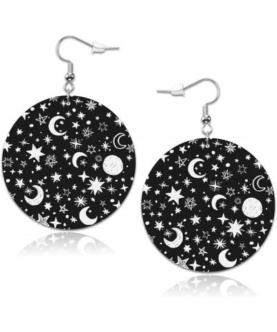 Astrology Galaxy Drop Dangle Leather Earrings Lightweight Faux Leather Dangle Earrings for Women Girls Bridal Jewelry Accesso...