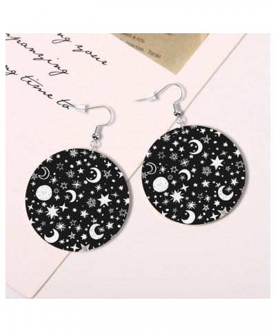 Astrology Galaxy Drop Dangle Leather Earrings Lightweight Faux Leather Dangle Earrings for Women Girls Bridal Jewelry Accesso...