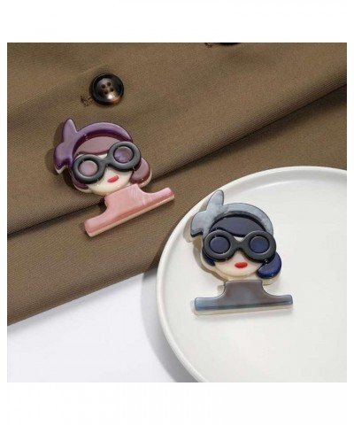 4 Pcs Women Brooch Acrylic Modern Lady Brooch Pins Collar Pin Clothing Accessory Sweater Accessories $11.01 Brooches & Pins