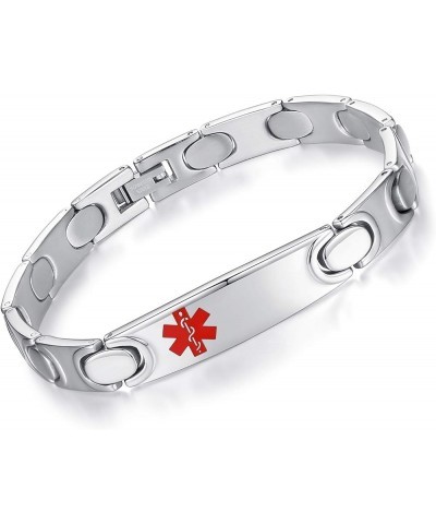 Personalized Medical ID Bracelet Free Engrave Emergency Medical Bracelets for Men Women Stainless Steel Alert ID Bracelets fo...